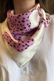 Dempsey Silky Blend Square Scarf Pink & Red